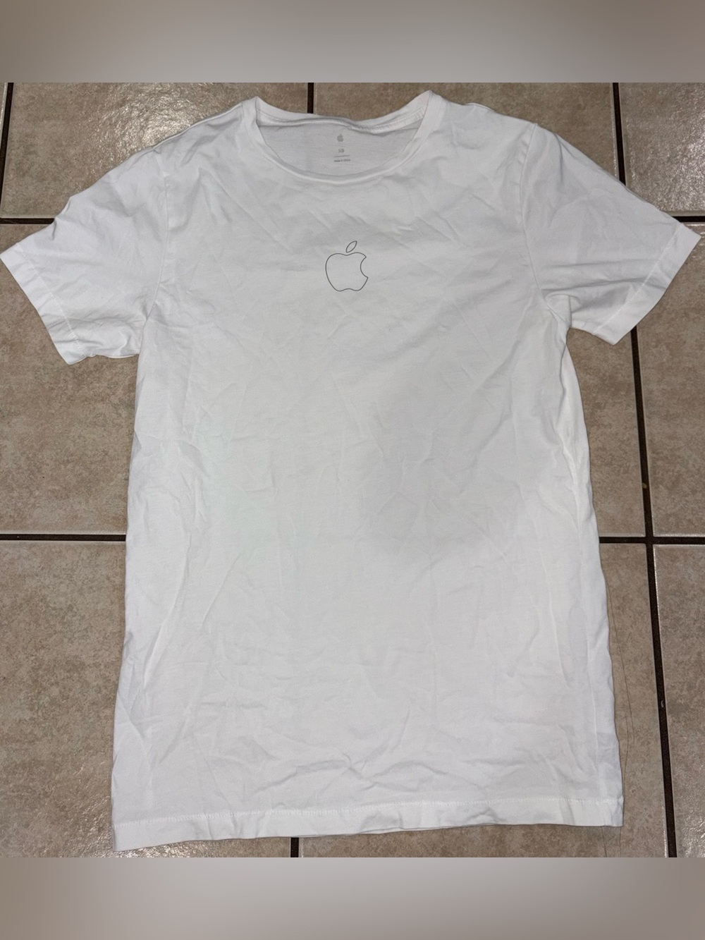 Apple White Crew Neck T-Shirt - Men's